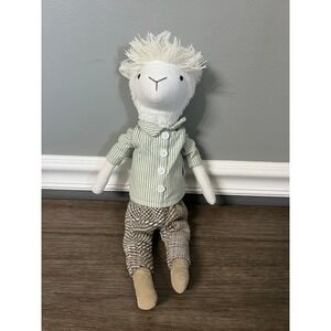 Mud Pie Striped Shirt Llama Plush